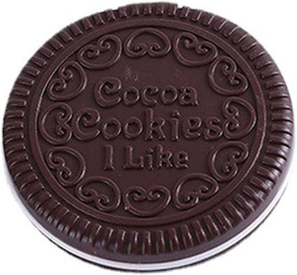 1 pc Cookie Shaped Compact Mirror with Built-In Comb