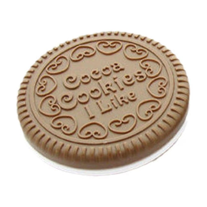 1 pc Cookie Shaped Compact Mirror with Built-In Comb